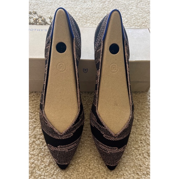 NWT Rothy’s The Point Gold Shimmer Flat - Picture 3 of 5